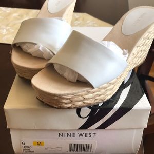 Nine West slide sandals Librao size 6 white